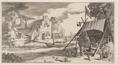 田舎の人々とのテント（Playsante Lantschappenより） 作： Claes Jansz. Visscher II