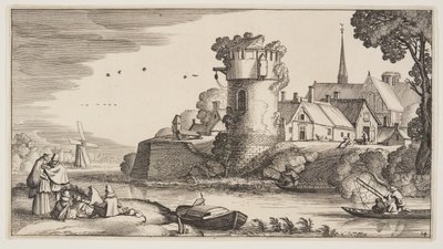 川沿いの監視塔（『風景』より） 作： Claes Jansz. Visscher II