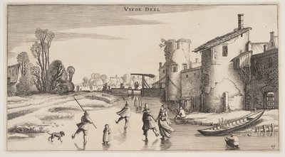 スケーターのいる冬の風景（『風景』より） 作： Claes Jansz. Visscher II