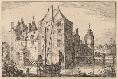 城（ワーモンド？） 作： Claes Jansz Visscher after Johannes van Doetechum, the Elder after Lucas