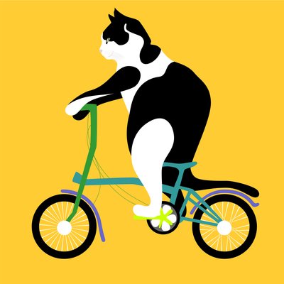 ブロンプトンバイクの猫 作： Claire Huntley