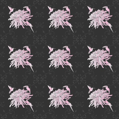 菊と外来鳥 作： Claire Huntley