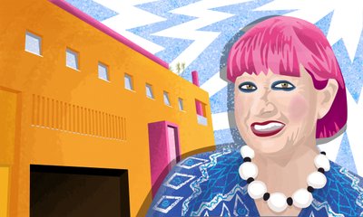 デイム・ザンドラ・ローズとロンドンのバーモンジーにあるFashion & Textiles Museum（ファッション＆テキスタイル博物館）。 作： Claire Huntley