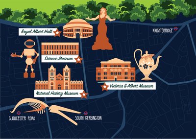 サウスケンジントンの地図 作： Claire Huntley