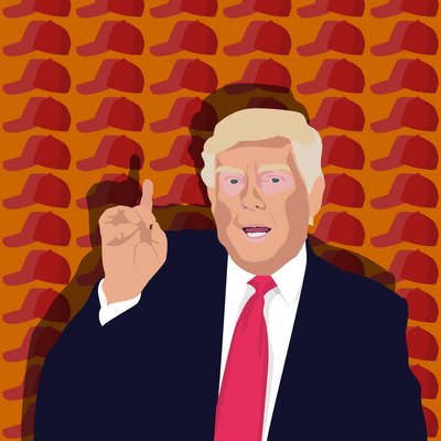 トランプと野球帽 作： Claire Huntley