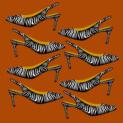 Zebra スリングバック 作： Claire Huntley