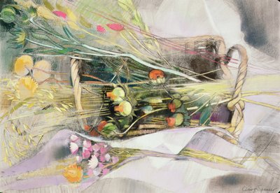 ドライフラワーのバスケット（ 作： Claire Spencer