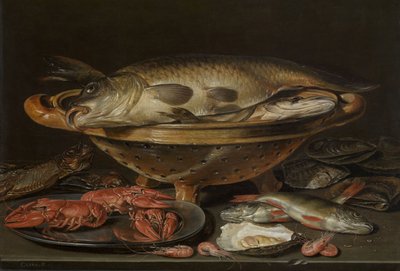 魚のある静物、ca 1612-1621。 作： Charlotte Evans