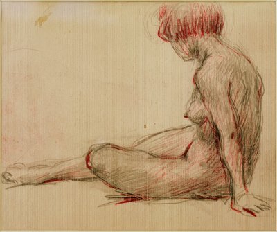 左側に座っている女性のヌード 作： Clara Siewert
