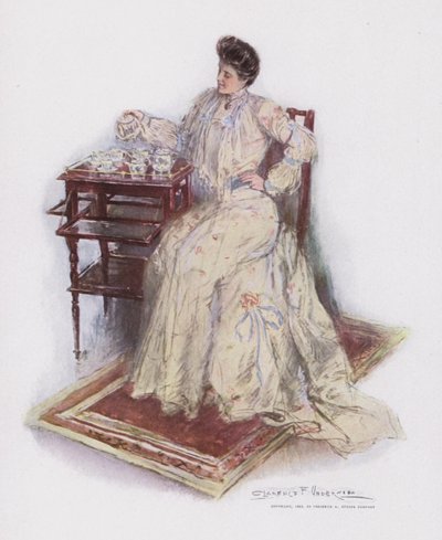Over the Teacups（カラーリトグラフ 作： Clarence F. Underwood