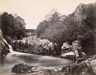 Bettws-y-coed近くのLledrブリッジ（ウェットコロジオンネガからのアルブメンプリント） 作： Clarence Henry White