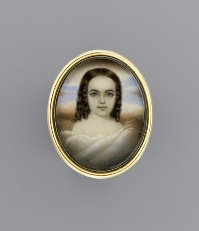 少女の肖像、1852年頃（象牙の水彩画） 作： Clarissa Peters