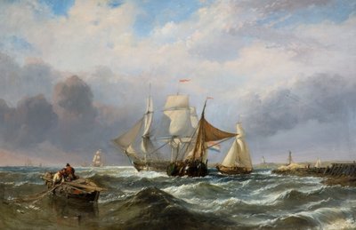 オランダ沿岸沖の船、1829～1860年。 作： Clarkson Stanfield