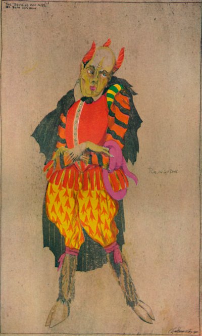 ベンジョンソンの衣装のデザインThe Devil is a Ass、c1927 作： Claud Lovat Fraser