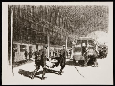 「イングランドでの訓練解除」、1917 年 作： Claude Allin Shepperson