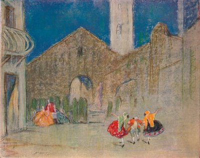 ロシアのバレエのシーン：ユーモアのある女性、c1900 作： Claude Allin Shepperson