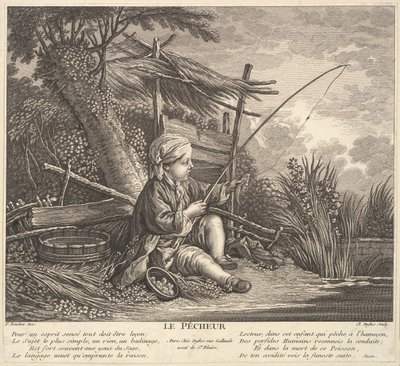 漁師、カリフォルニア州。 1753年。 作： Claude Augustin Duflos