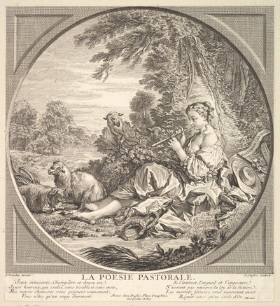 牧歌的な詩、カリフォルニア州。 1742年。 作： Claude Augustin Duflos