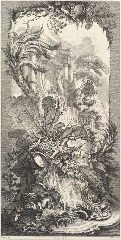 ロカイユ ロック ガーデン、カリフォルニア州。 1737年。 作： Claude Augustin Duflos