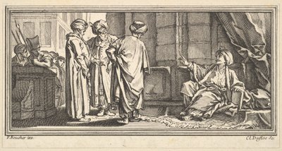 カディの公聴会、1746-47。 作： Claude Augustin Duflos