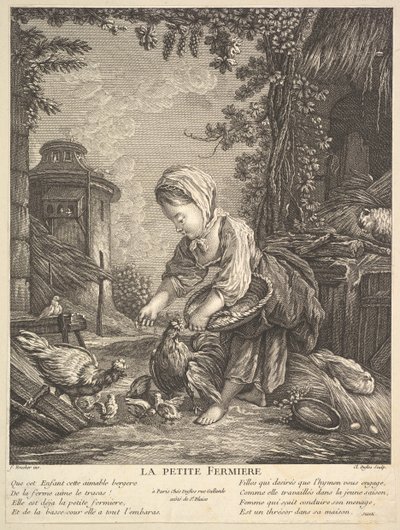 リトル・ファーム・ガール、カリフォルニア州。 1753年。 作： Claude Augustin Duflos