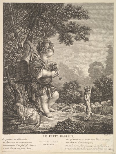 小さな羊飼い、カリフォルニア州。 1753年。 作： Claude Augustin Duflos