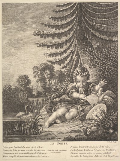 詩人、カリフォルニア州。 1753年。 作： Claude Augustin Duflos
