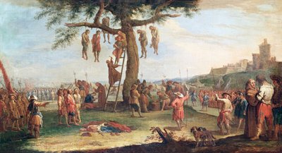 ジャックカロ（1592-1635）によるオリジナルの絵画の後の「戦争の不幸と不幸」シリーズからの吊り下げ 作： Claude Callot