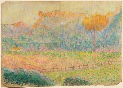 「人物と家のある風景」の習作 作： Claude Emile Schuffenecker