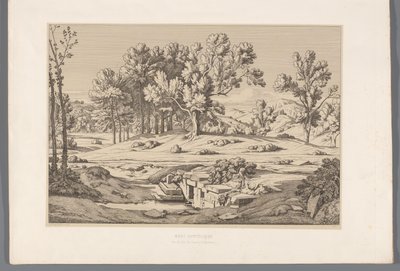 Landschap met gezicht op de berg Pentelikon ペンテリック山 (オブジェクトのタイトル) 古代ギリシャの最も有名なサイトのビュー (...) (シリーズ タイトル) 作： Claude Félix Théodore Caruelle d