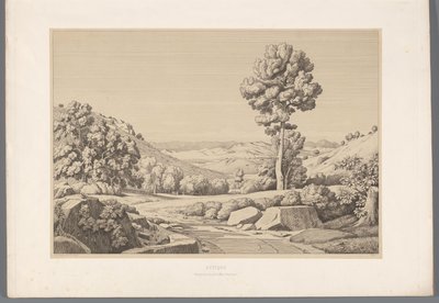 Landschap met weg Attica (オブジェクトのタイトル) 古代ギリシャの最も有名なサイトのビュー (...) (シリーズ タイトル) 作： Claude Félix Théodore Caruelle d