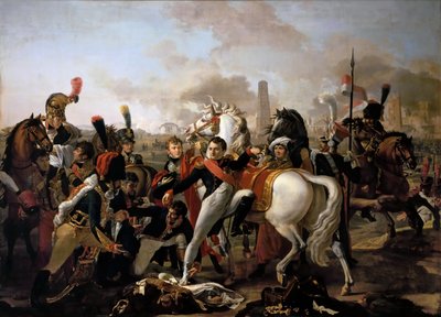1809年4月23日、ラティスボンの前で負傷したナポレオン 作： Claude Gautherot