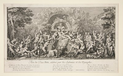 シルヴァンとニンフが祝うパン神の祭り (パン神の祭り) 作： Claude Gillot