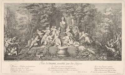 サテュロスによって中断されたダイアナの祭典 Feste de Diana, perturbée par des Satyres..., ca. 1786年。 作： Claude Gillot