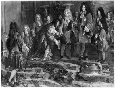 1685年17月5日、ルイ14世（1638-1715）に謝罪を捧げるジェノヴァの総督（詳細） 作： Claude Guy Halle
