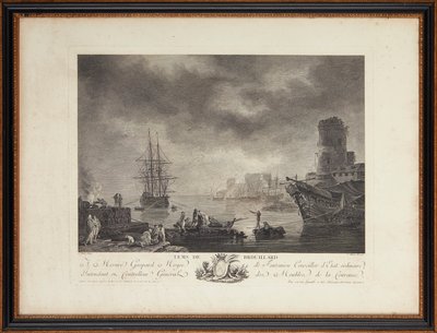 フランスの鋼の彫刻 作： Claude Joseph (after) Vernet