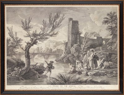 フランスのスチール彫刻 作： Claude Joseph (after) Vernet