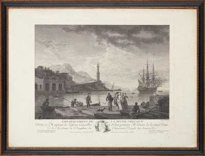 フランスの鋼の彫刻 作： Claude Joseph (after) Vernet