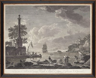 フランスの鋼の彫刻 作： Claude Joseph (after) Vernet