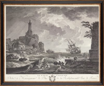 フランスの鋼の彫刻 作： Claude Joseph (after) Vernet