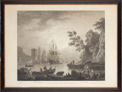 10 個のフランス製鋼の彫刻 作： Claude Joseph (after) Vernet