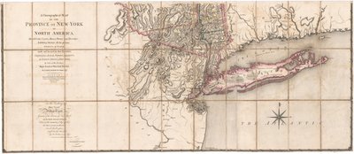 ソーティエによるニューヨーク州のコラージュ地図［地図下部］ 作： Claude Joseph Sauthier