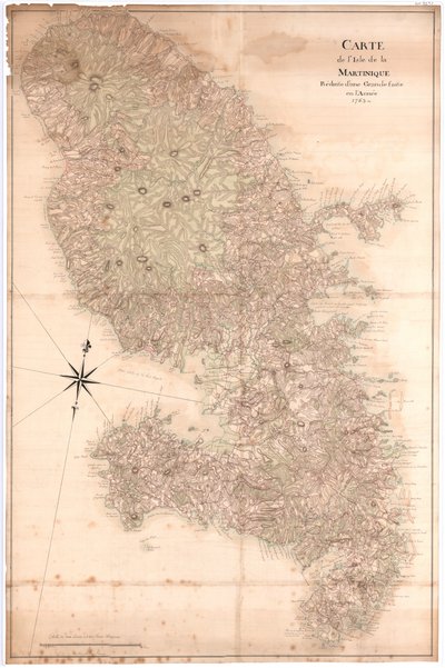1763年に描かれたマルティニーク島の地図、nd [1797](写本) 作： Claude Joseph Sauthier