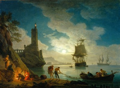 月明かりの港 作： Claude Joseph Vernet