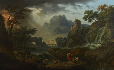 嵐が近づいている山の風景 作： Claude Joseph Vernet