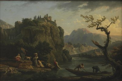 川のある山の風景 作： Claude Joseph Vernet