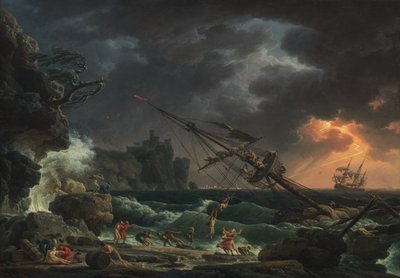 荒波の難破船（テンペテ） 作： Claude Joseph Vernet