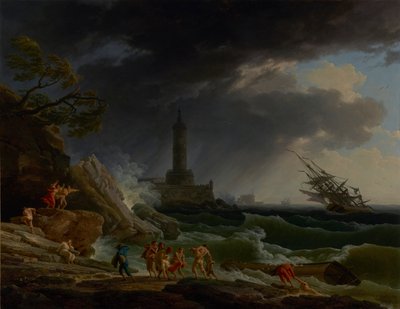 地中海沿岸の嵐 作： Claude Joseph Vernet