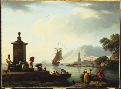 ジェノヴァの港の眺め、1773 作： Claude Joseph Vernet
