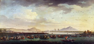 1746年、1749年にサパンの王であり、シチリア2王国であるバーボンのチャールズ3世がパトリア湖での狩猟 作： Claude Joseph Vernet